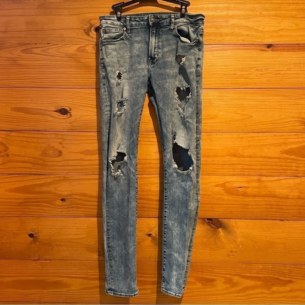 American Eagle Outfitters Men’s Distressed Flex Slim Jeans 32x34